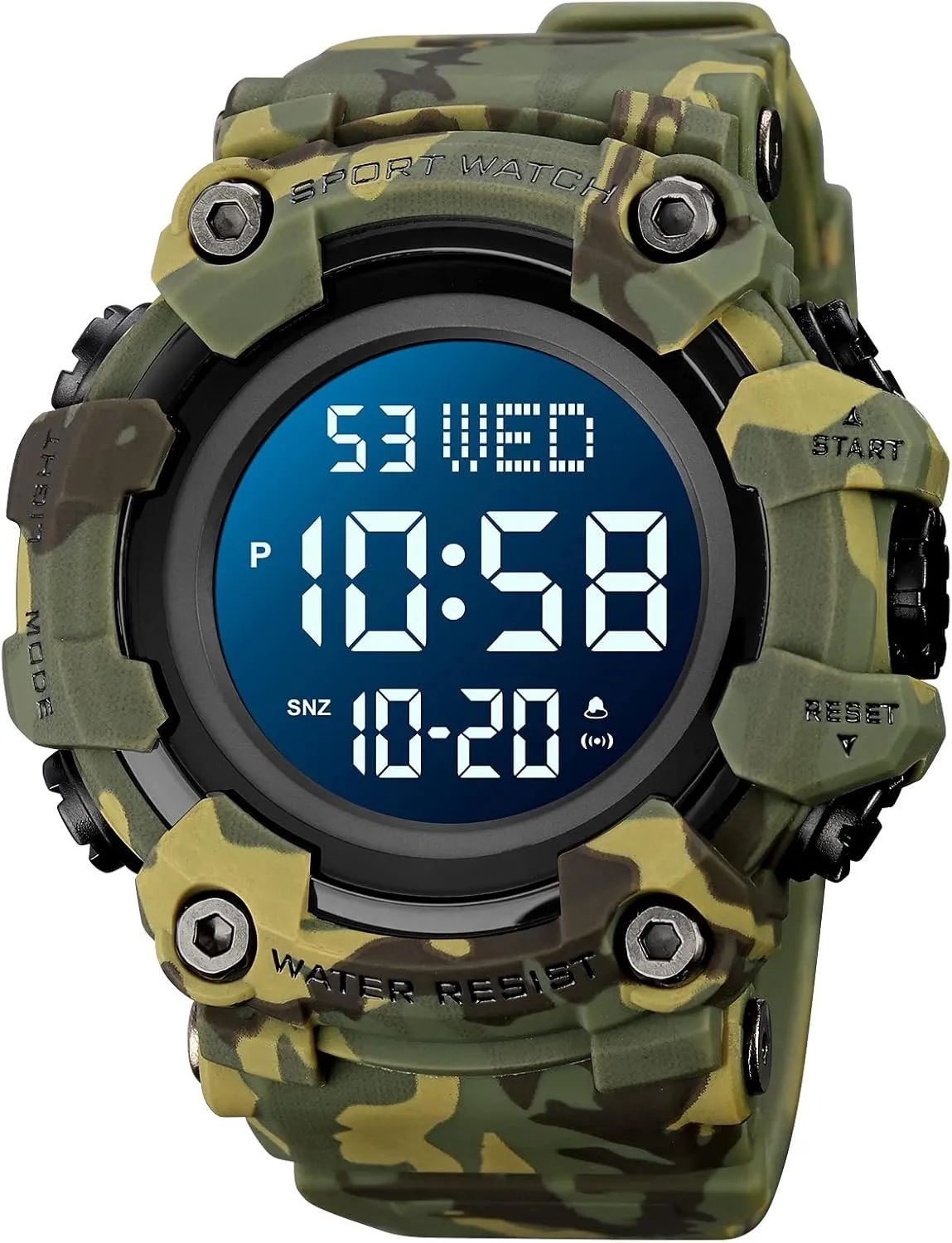 Calendar Date Day Watches FANMIS Men's Digital 50M stylize Waterproof Electronic Sport Watch Rubber Band Army Military 24H Time LED Light 164FT Water Resistant 