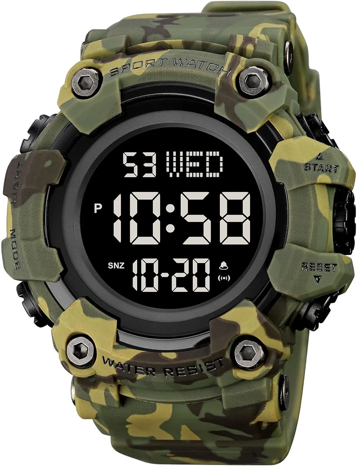 Calendar Date Day Watches FANMIS Men's Digital 50M stylize Waterproof Electronic Sport Watch Rubber Band Army Military 24H Time LED Light 164FT Water Resistant 