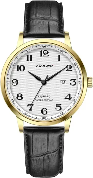 Calendar Date Water Resistant SINOBI Classic Business Men??s Watches Arabic Numerals Easy Reader Wristwatches for tremendous Men with 