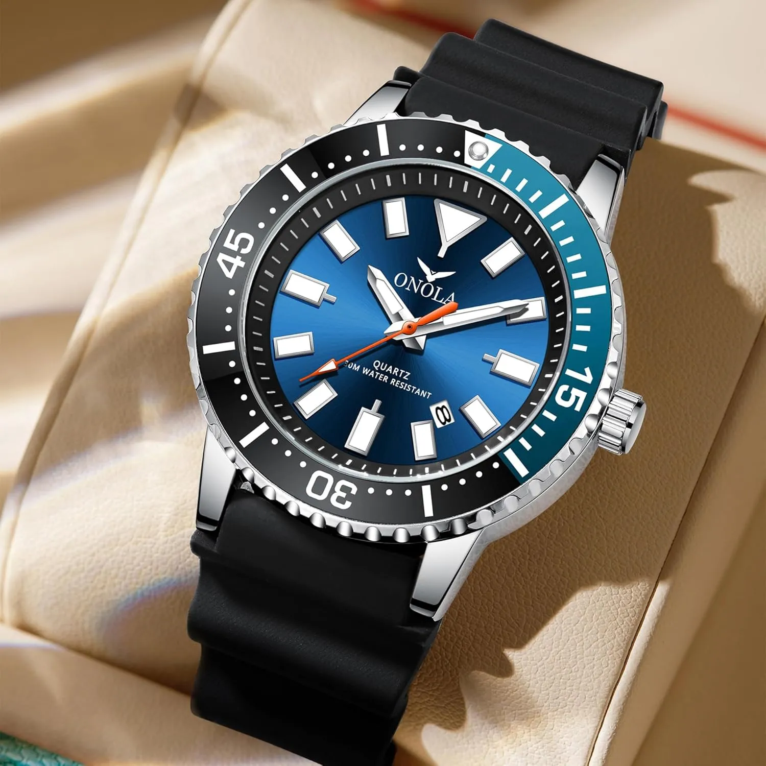 Calendar Luminous Watches Man Wristwatch emphasize Fashion Luxury Men's Quartz Watch for Men 30M Waterproof 