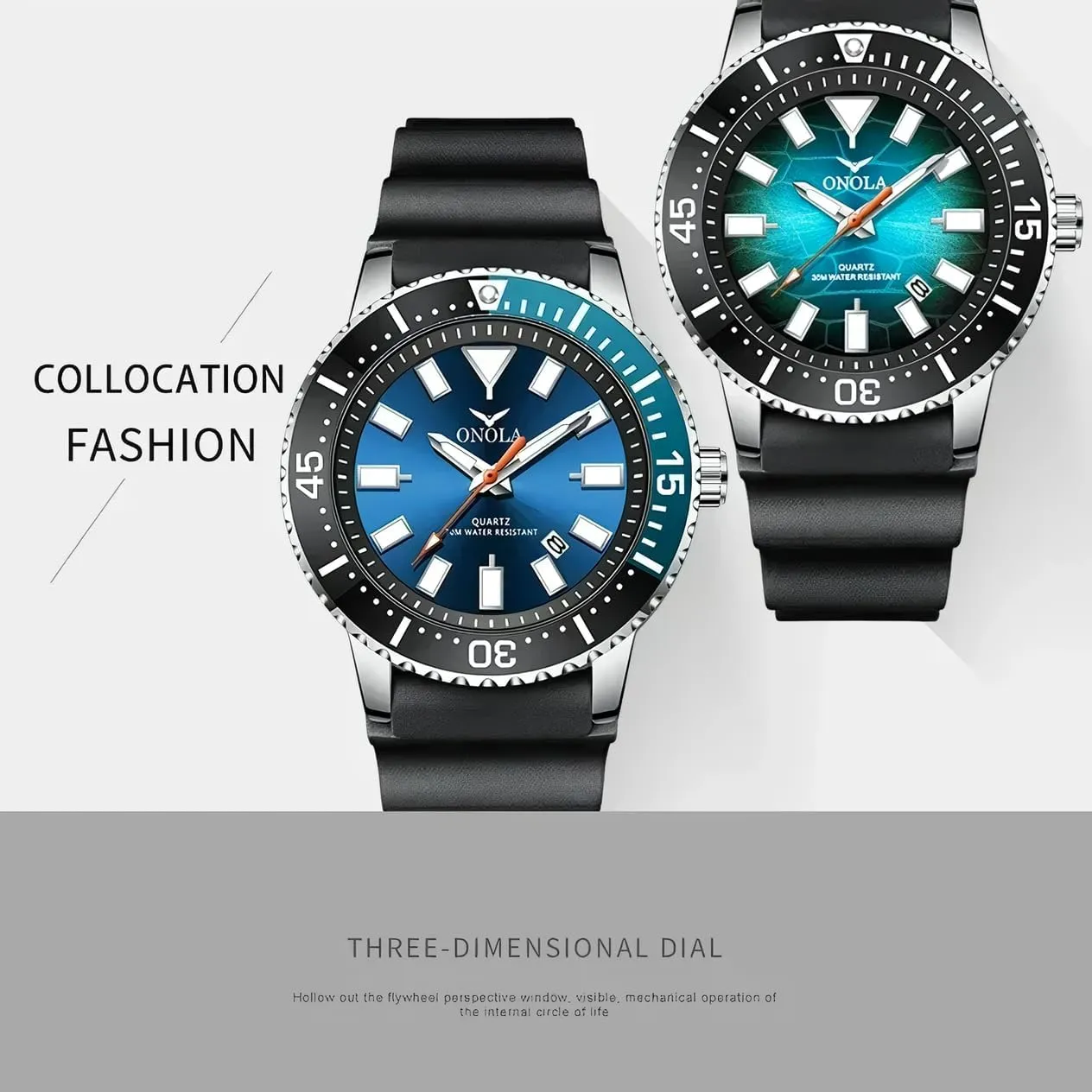 Calendar Luminous Watches Man Wristwatch emphasize Fashion Luxury Men's Quartz Watch for Men 30M Waterproof 