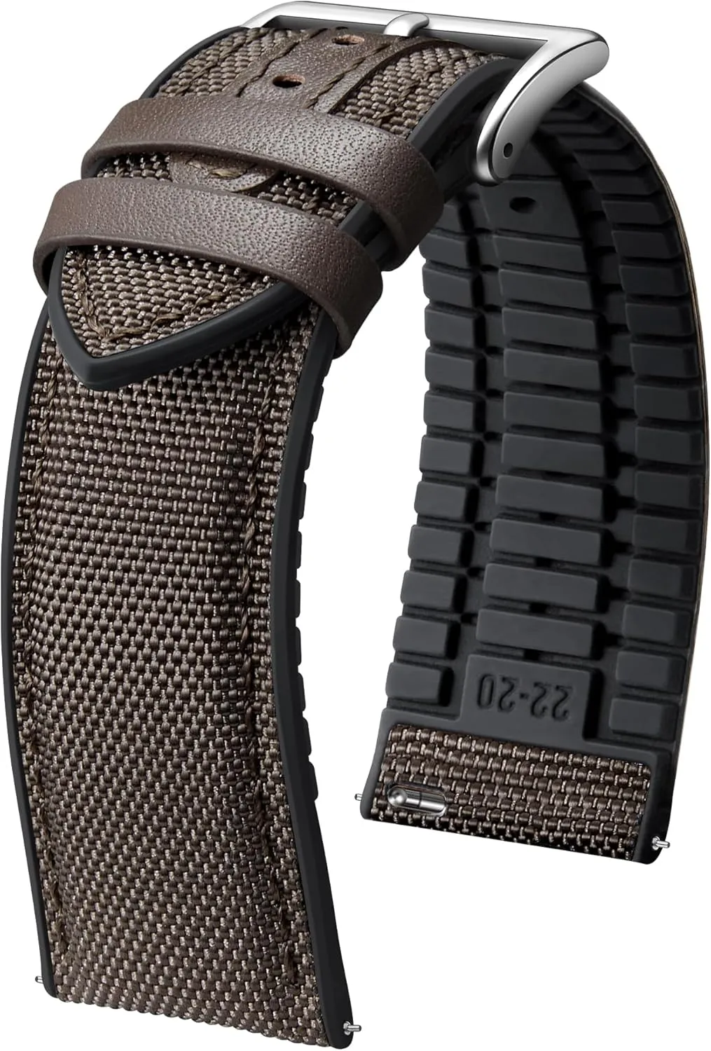 Canvas Rubber Hybrid Watch Strap Replacement Watchband for spinet finch topographical shuttle Men Women 9 Colors Silver/Black Buckle BINLUN Nylon Silicone Watch Bands 18mm 19mm 20mm 21mm 22mm Quick Release 