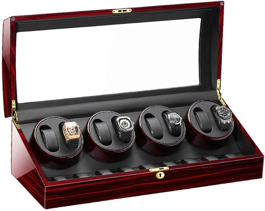 Capacity Watch Winder Display Watch Case Watch Storage Automatic Watch Winder Box for 8 Watches   9 Storage Wood Shell Piano Paint Exterior for lake puddle tutelage trumpeter Man Women Watches Large 