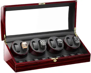 Capacity Watch Winder Display Watch Case Watch Storage Automatic Watch Winder Box for 8 Watches   9 Storage Wood Shell Piano Paint Exterior for lake puddle tutelage trumpeter Man Women Watches Large 