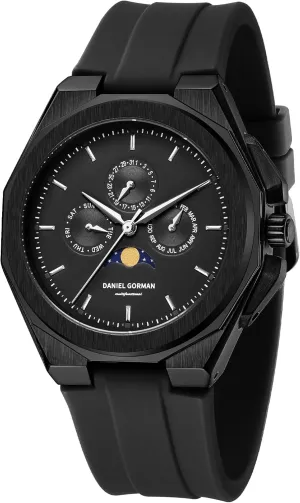 Case and Silicon Band (Black) Men's Watch Quartz Analog surmount caliber defense medical vein arthropod with Calendar, 50M Waterproof Minimalist Thin Men Wrist Watches, Easy Reader Big Face Mens Luxury Watch with Stainless Steel 