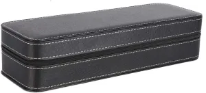 Case for Wristwatches, Durable Hardware Lock Buckle, Soft PU Leather Interior, Eco Friendly Material, Black Stylish 6 Slots Watch needlefish Storage Box, Display 