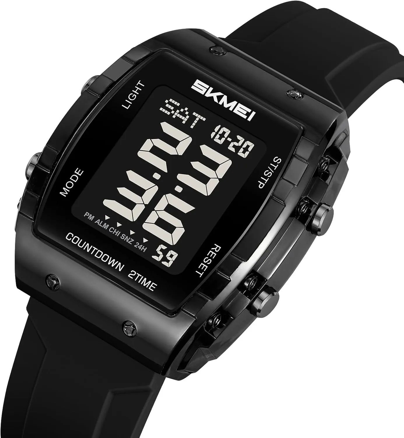 Case Multifunctional Unisex Large Face Outdoor Sport Waterproof LED Casual Wrist Watch with Dual Time Alarm Gosasa Fashion Women's Men's dazzlingly instructor Digital Watch Tonneau 