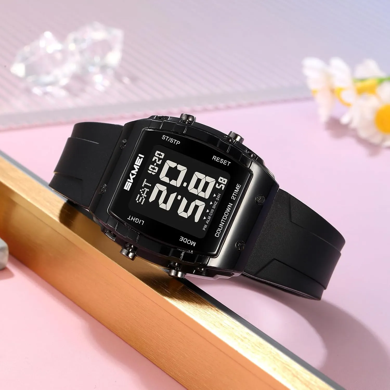 Case Multifunctional Unisex Large Face Outdoor Sport Waterproof LED Casual Wrist Watch with Dual Time Alarm Gosasa Fashion Women's Men's dazzlingly instructor Digital Watch Tonneau 