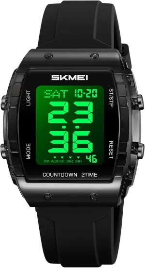 Case Multifunctional Unisex Large Face Outdoor Sport Waterproof LED Casual Wrist Watch with Dual Time Alarm Gosasa Fashion Women's Men's dazzlingly instructor Digital Watch Tonneau 