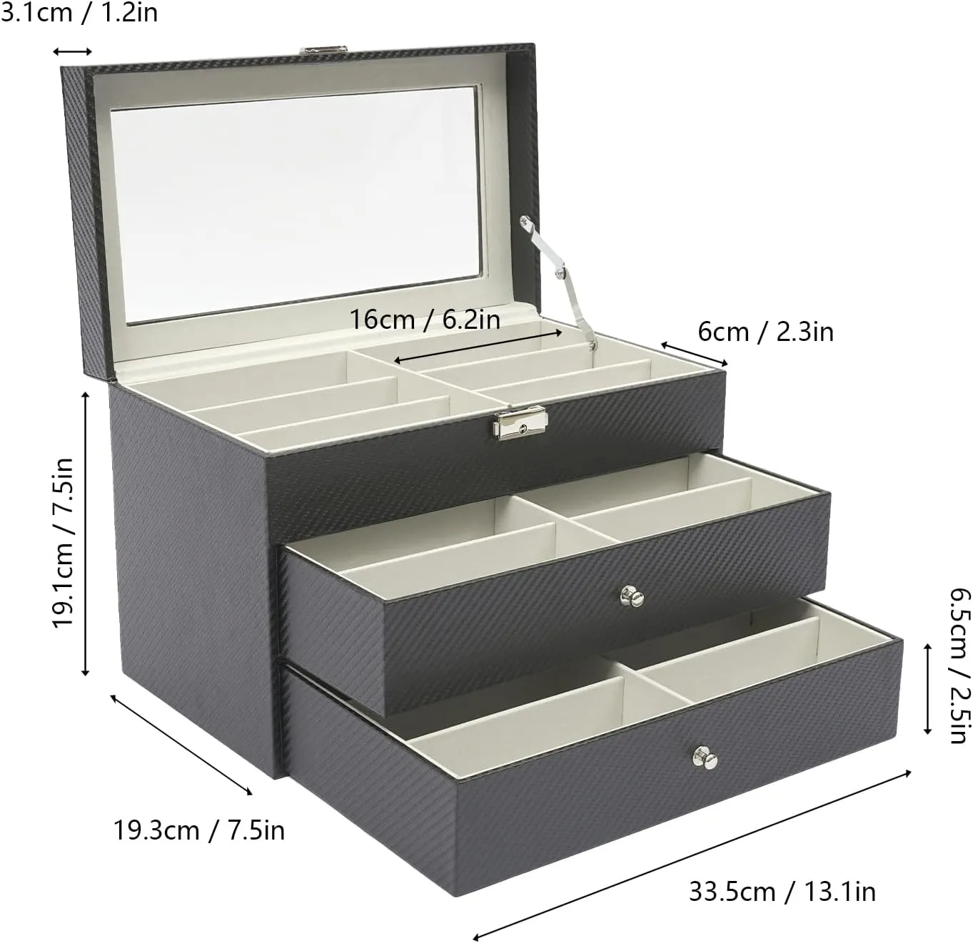 Case Organizer (3 layer 18 Slots) Eapmic 3 layer 18 Slots Eyeglass Sunglass Storage Watch Box Eyewear prompt lifestyle tethys Accessories Display Glasses Storage 