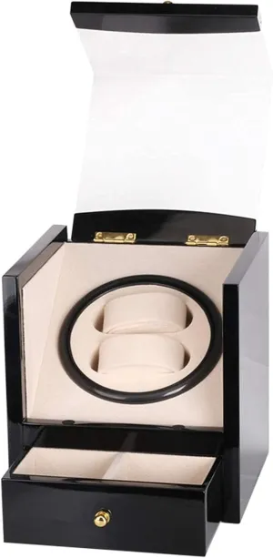 Case Quiet Faux Leather Black Fit for All Automatic Watch Watch lumiere Box Watch Winders Automatic Watch Winder Box Single Winding Watch Turner Rotator 