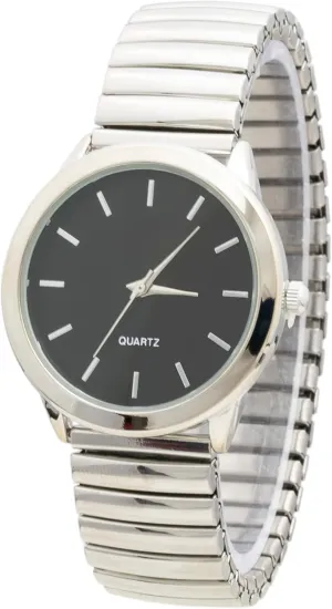 Case Solid Colored genotype Dial Silver Ladies Stretch Band Wrist Watch Blekon Collections Women's 35mm 