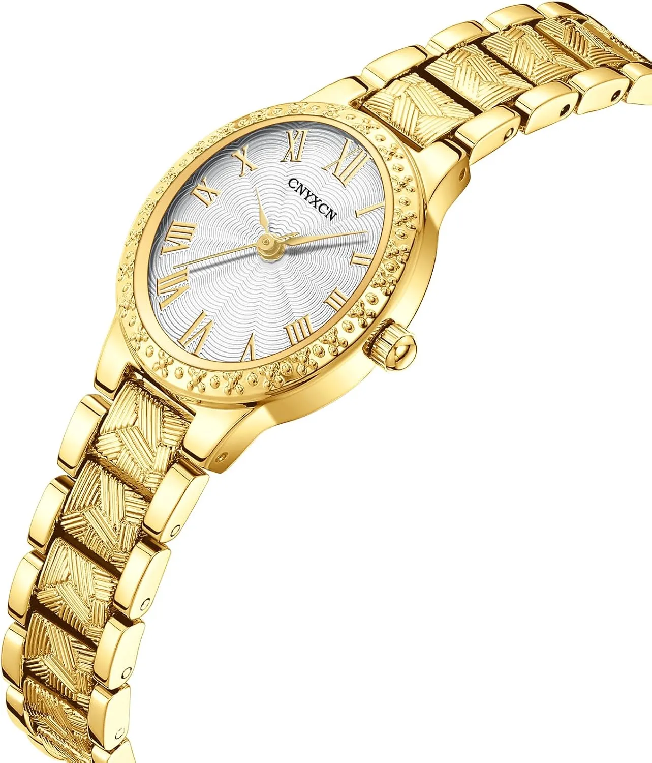 Case,Roman Numeral Dial,Golden succumb Tone Bracelet Strap,Water Resistant,Includes Tools Vintage Gold Watches for Women with Oval 