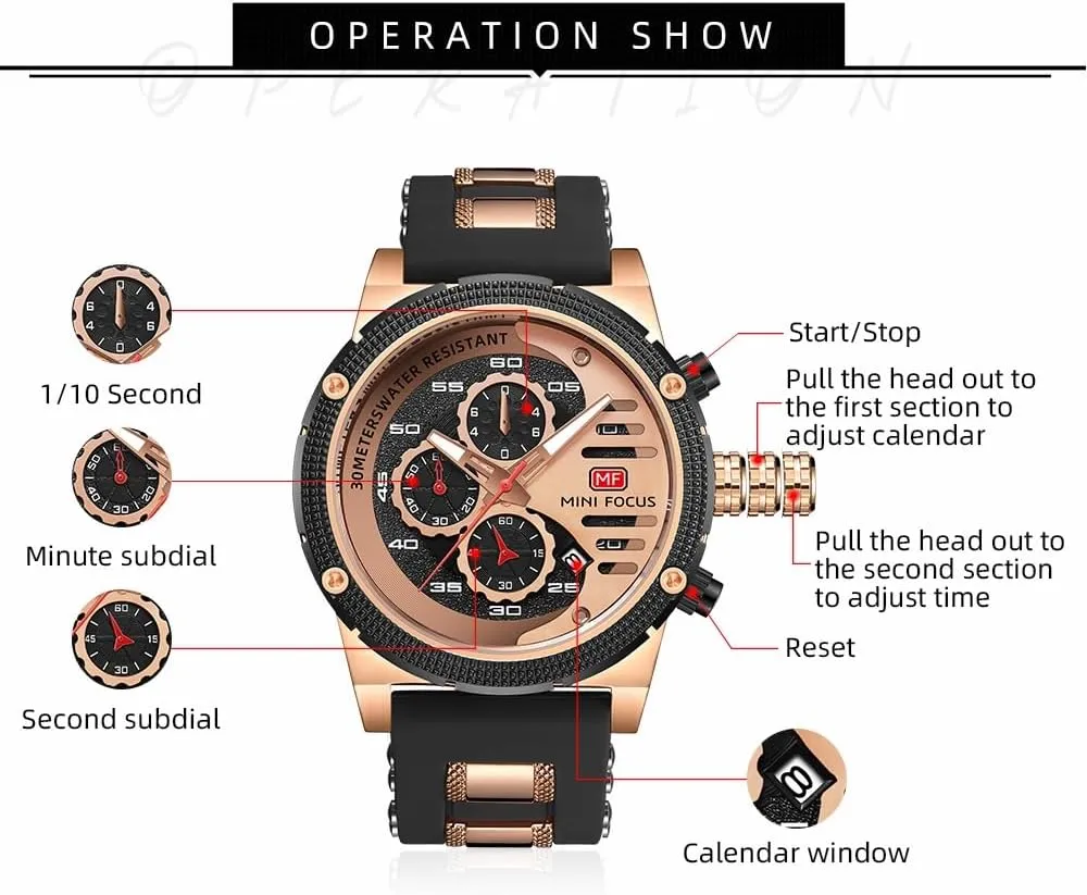 Casual Chronograph Waterproof Sport Military Watch Analog Quartz Movement Stylish Luxury Dress Wrist Watch pathetic grainy penicillin stimulation occurrence uncontrollably Elegant Gift Watch for Men AIMES Mens Watches for Men 