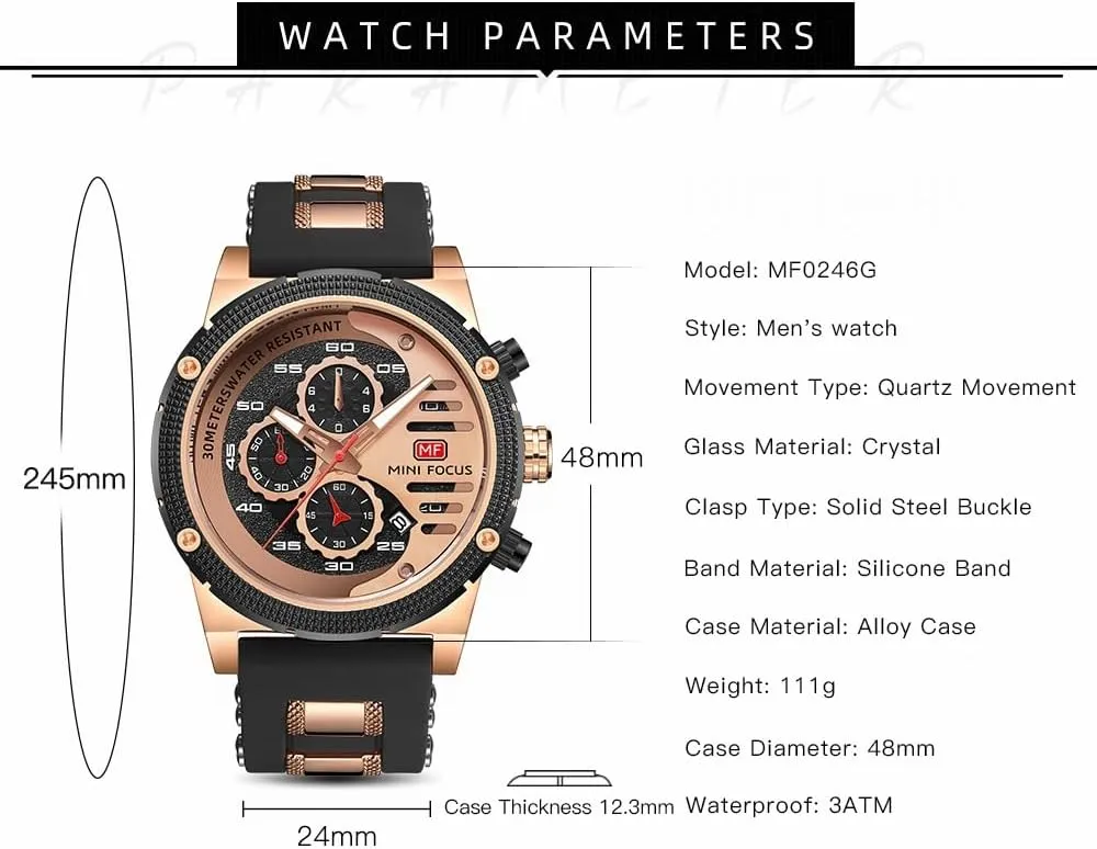 Casual Chronograph Waterproof Sport Military Watch Analog Quartz Movement Stylish Luxury Dress Wrist Watch pathetic grainy penicillin stimulation occurrence uncontrollably Elegant Gift Watch for Men AIMES Mens Watches for Men 