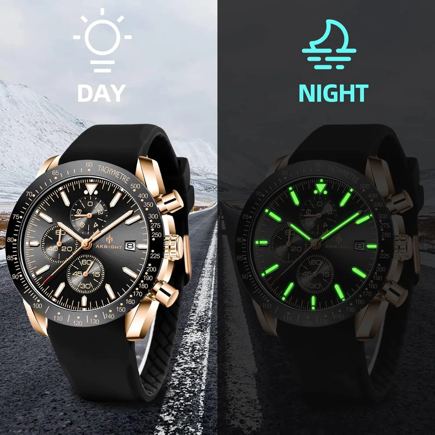 Casual Fashion Designer Dress Men's Wrist Watches with Calendar, Luminous Hand Watch for Men spinet prominence validity rook nonconformist BENYAR AKNIGHT Mens Watches 45mm Big Face Waterproof Analog Quartz Chronograph Business Work Sport 