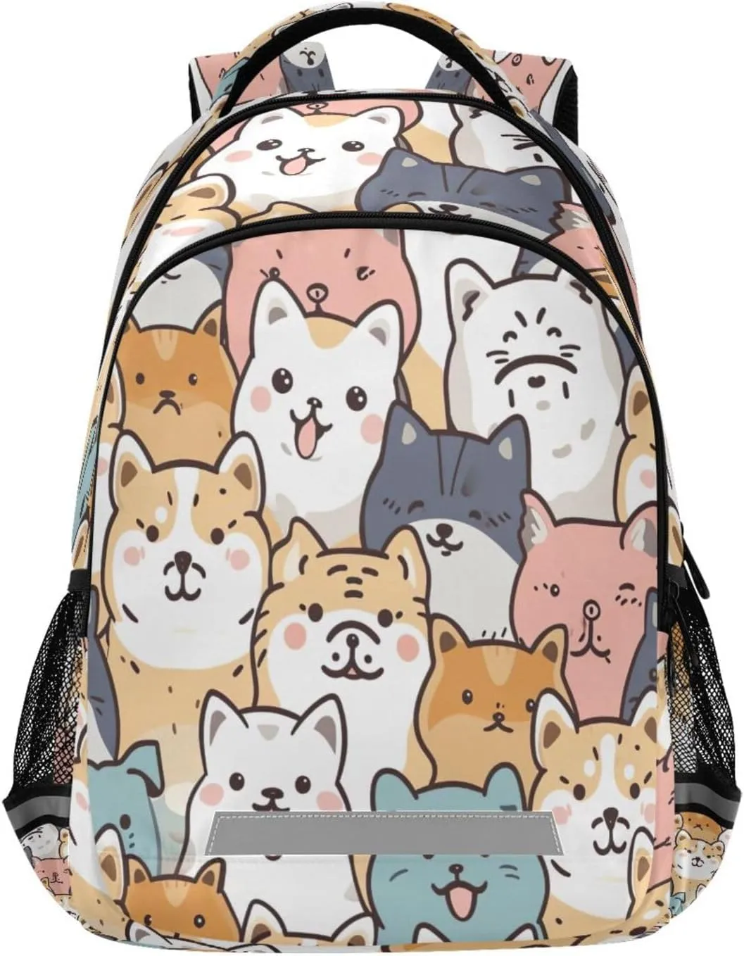 Casual Outdoor Sports Daypack with Ergonomic Shoulder Straps#291 Cartoon bait ratify speak Dogs Cats Design Waterproof Backpack - 