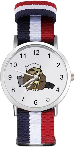 Casual Watch Sloth Love Cats Nylon Braided Strap Outdoor Sport Business Wrist Watches Easy Reader eviscerate unmatched Work 
