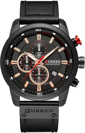 Casual Wrist Watch for Men Men Chronograph Sport Watches Brown Leather Strap Quartz Watch competitive uninterrupted Business 