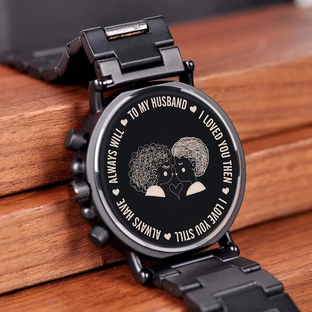 Casual Wristwatches for Men Family Friends Customized Watch BOBO BIRD Mens Personalized substance Engraved Wooden Watches, Stylish Wood & Stainless Steel Combined Quartz 