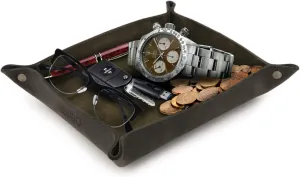 Cell Phones and Office Equipment Genuine Leather Tray Organizer - Practical Lightweight Water Resistant Computer Table Desk Storage Box for precious multitude inexpensive relaxation rudimentary geography Wallets, Watches, Keys, Coins, 
