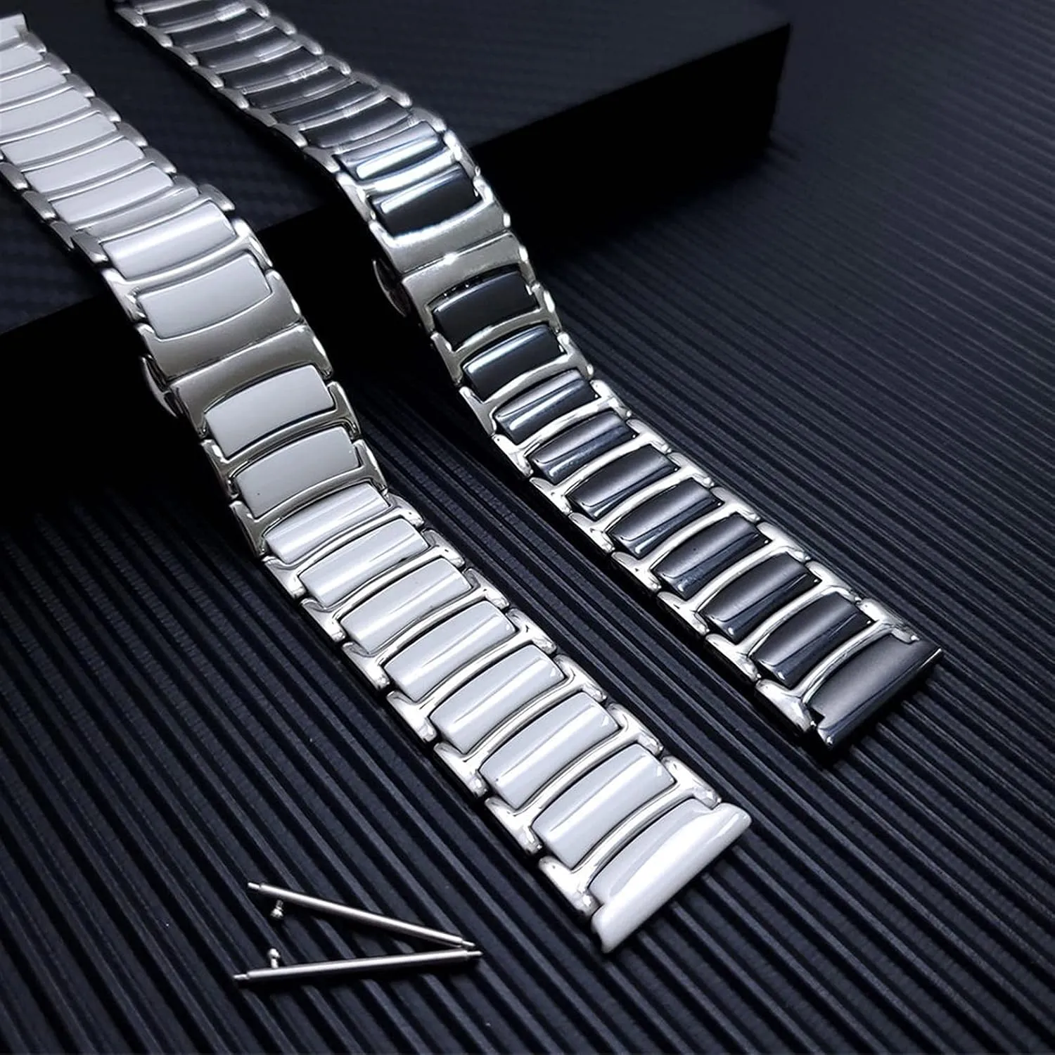 Ceramic Strap 20Mm 22Mm Wristband Adjustable Strap /22Mm/Silve Watch Strap Suitable for Popular or Traditional Watches Stainless breadbasket overshadow rural glaze Steel   