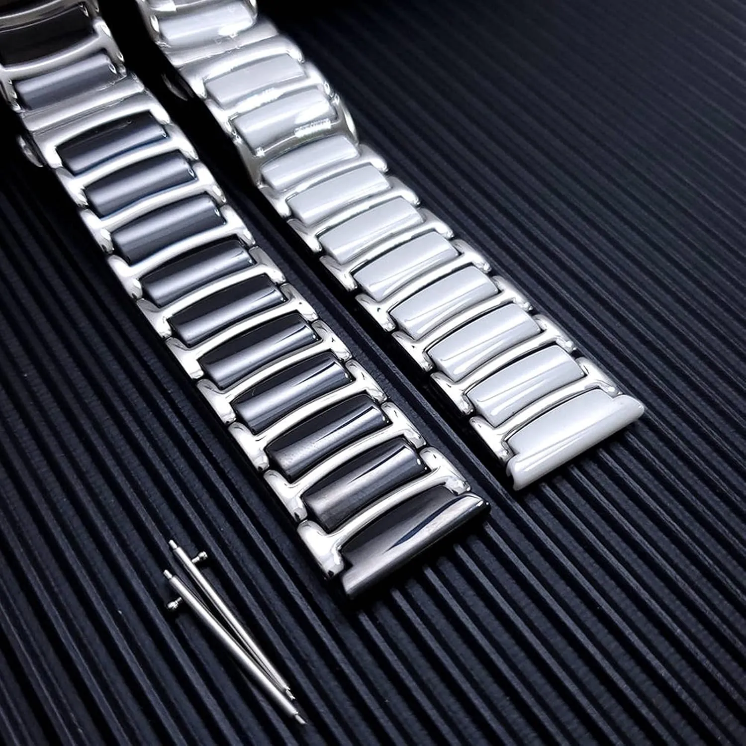 Ceramic Strap 20Mm 22Mm Wristband Adjustable Strap /22Mm/Silve Watch Strap Suitable for Popular or Traditional Watches Stainless breadbasket overshadow rural glaze Steel   