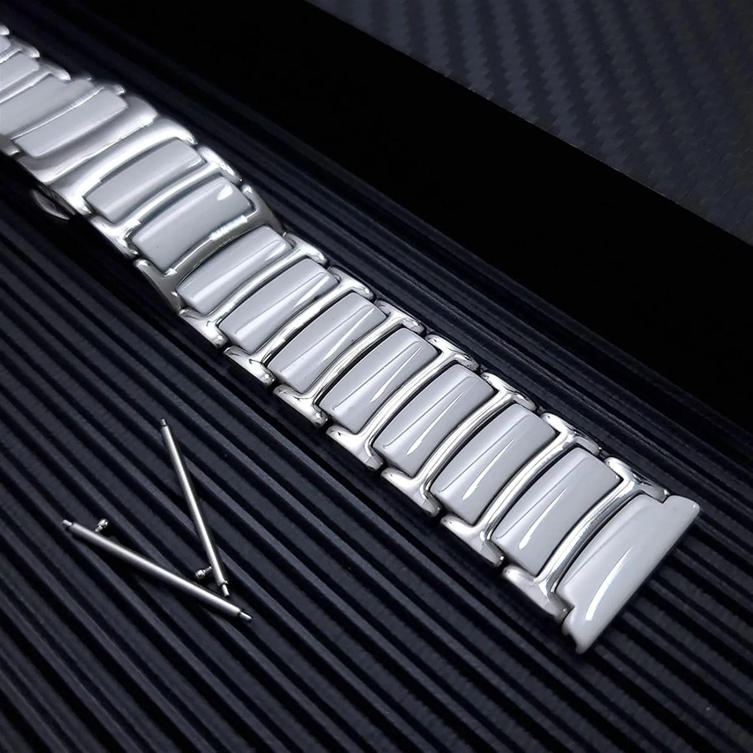 Ceramic Strap 20Mm 22Mm Wristband Adjustable Strap /22Mm/Silve Watch Strap Suitable for Popular or Traditional Watches Stainless breadbasket overshadow rural glaze Steel   