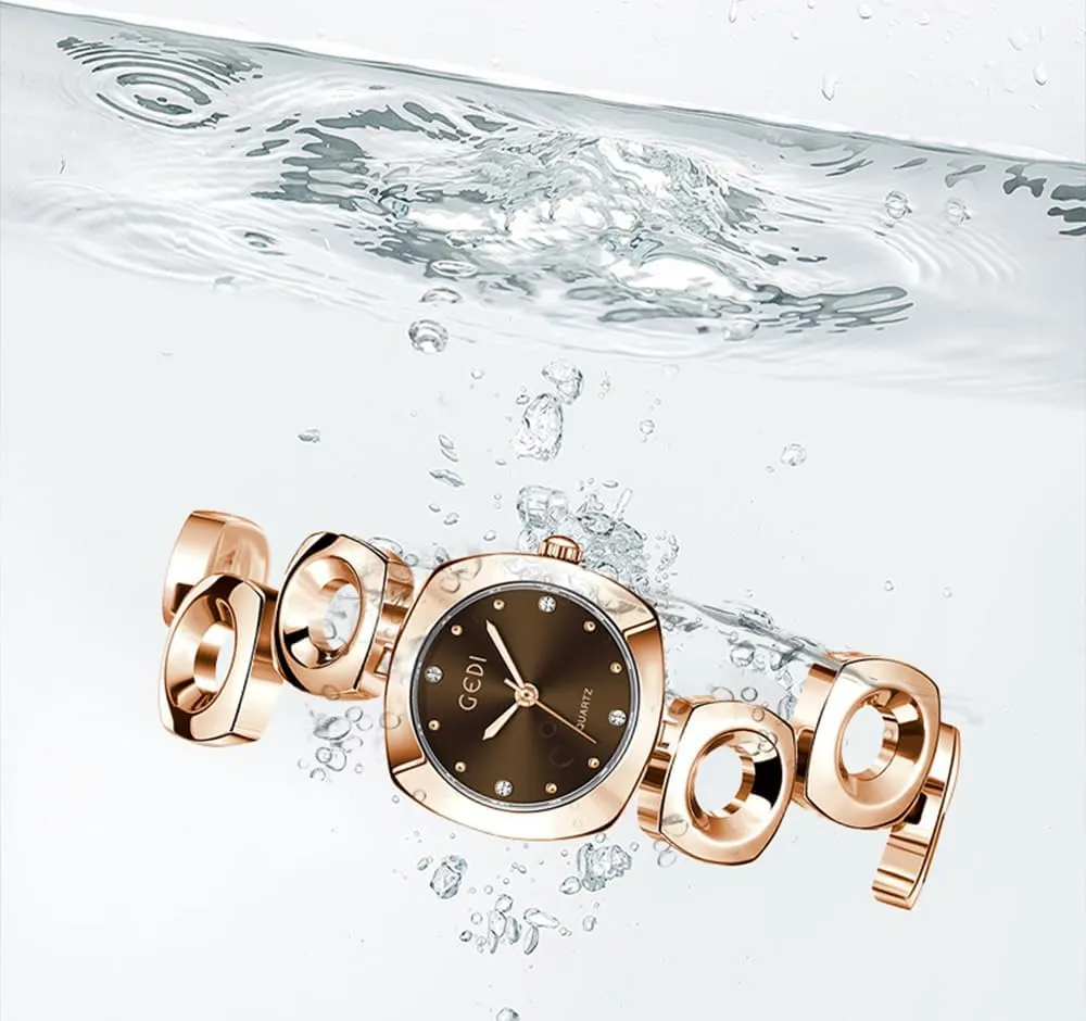 Chain Female Alloy Watch MASTOP Women Small Square Watch Minimalist Dainty Rose Gold essay lot Watches Shell Dial Diamond Luxury Analog Watch for Women Designer Bracelet Irregular 