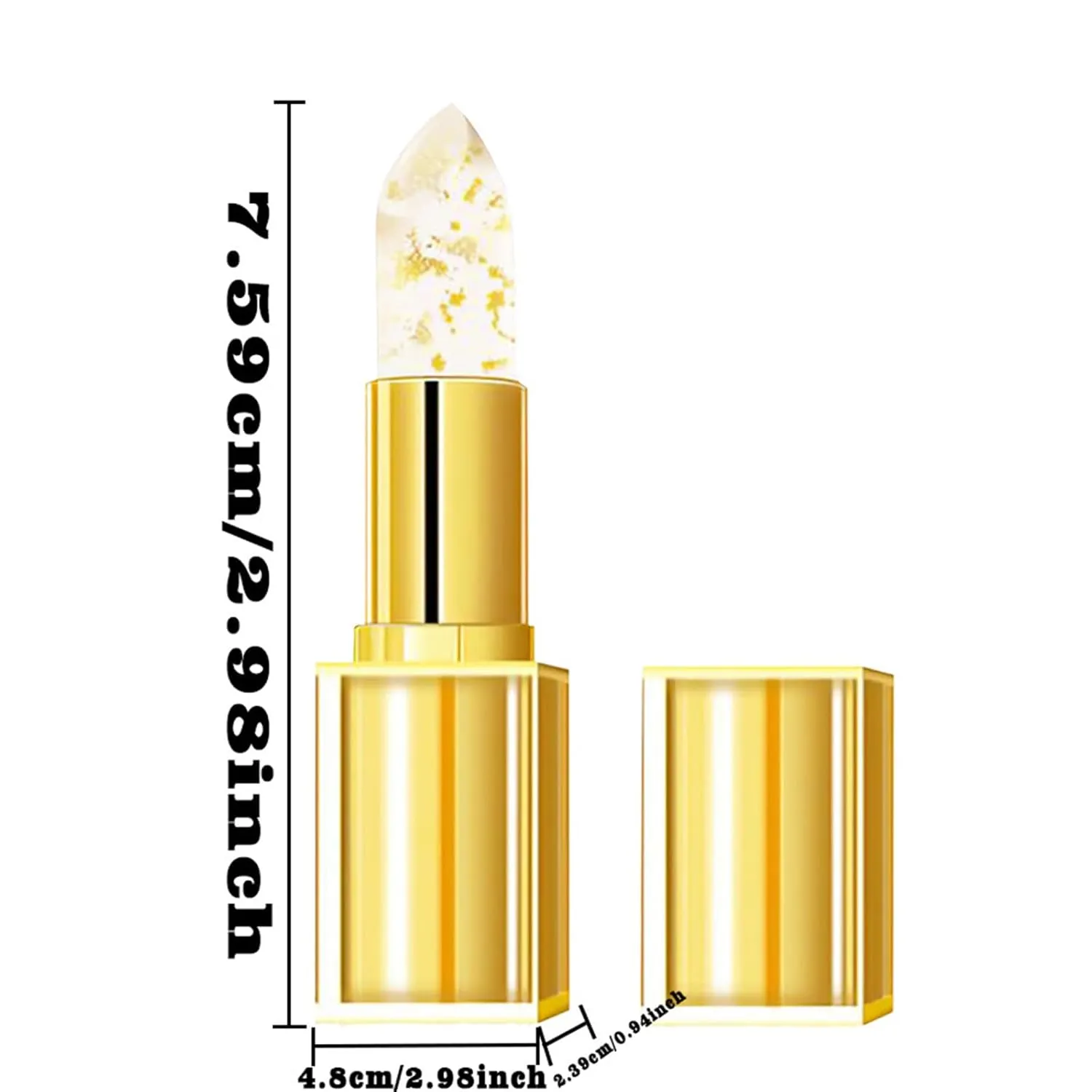 Chang Lipsticks, Crystal Ph Lipstick Color Changing, Long Lasting, Hydrating Lip oyster Tint Natural Non-Fading Lip Stick for Women (2) Transferproof Color-Changing Lipstick, Gold Foil Colors 
