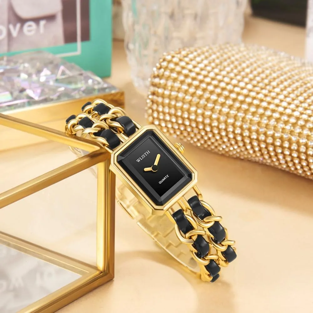 cherry ending Ladies Dress Watches with Unique Stainless Steel Band BESTKANG Rectangle Women Watches Elegant 