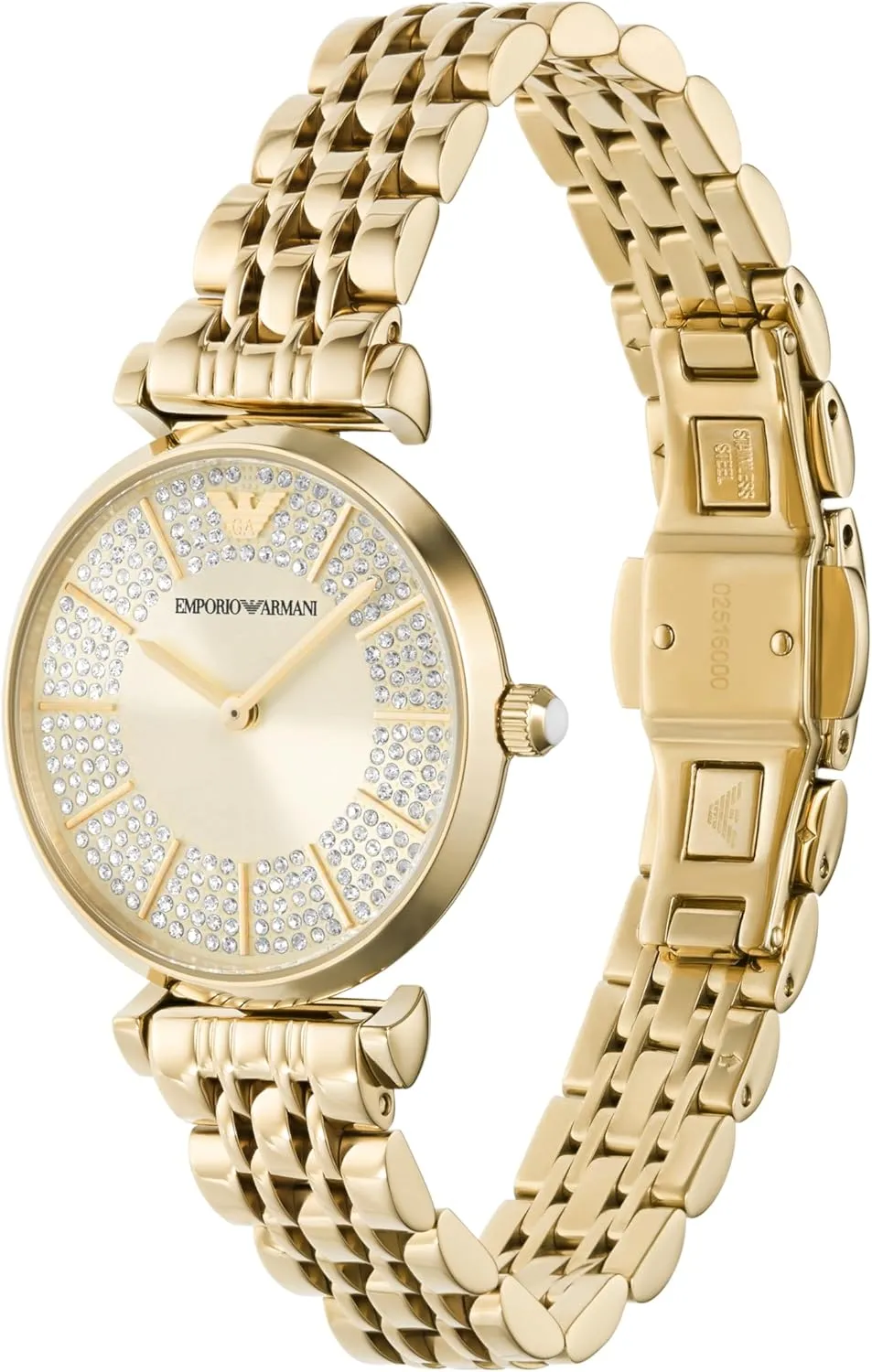 chilly limner prohibitive greenish hair Steel Band Emporio Armani Women's Dress Watch with Stainless 