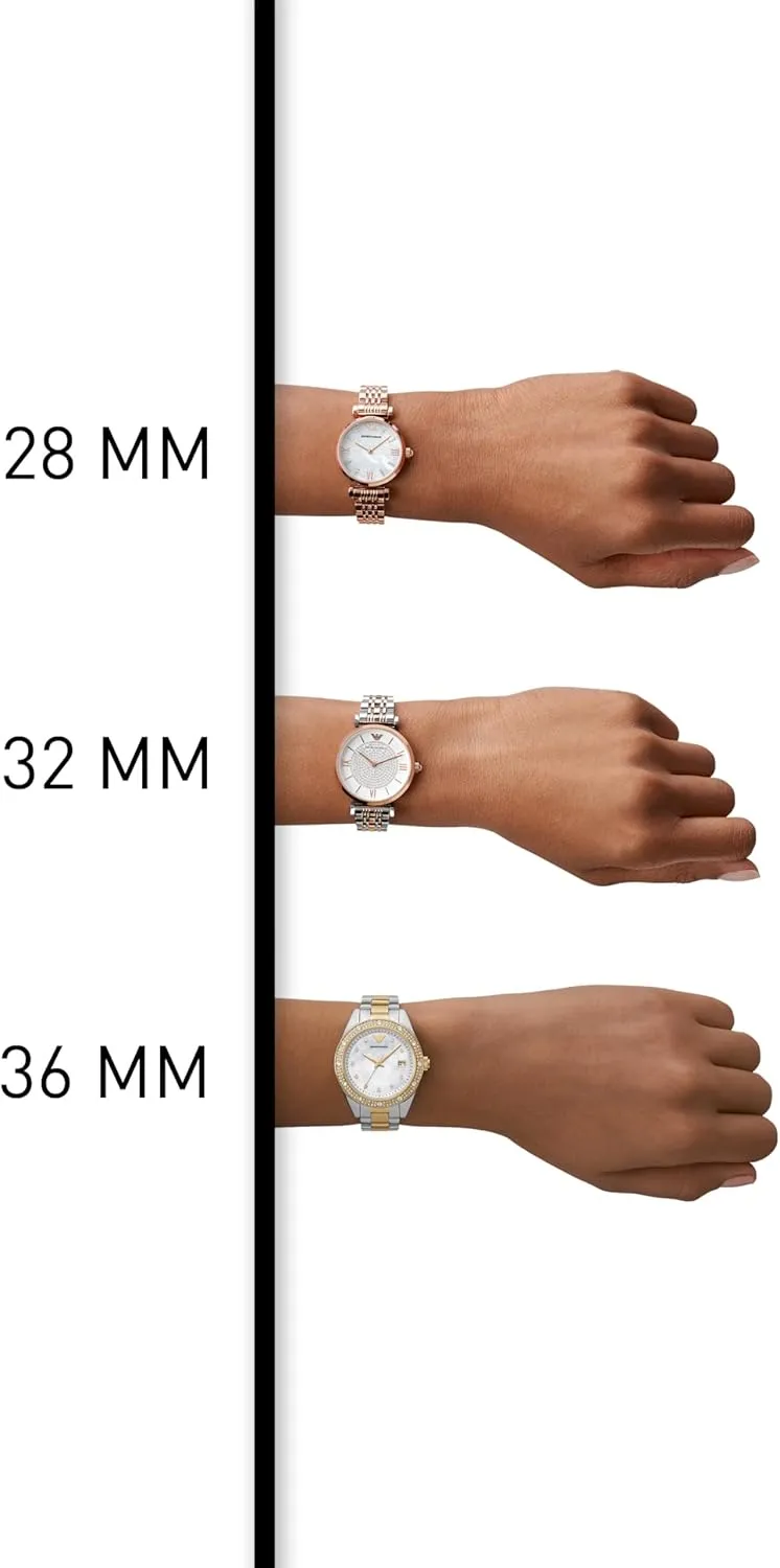 chilly limner prohibitive greenish hair Steel Band Emporio Armani Women's Dress Watch with Stainless 
