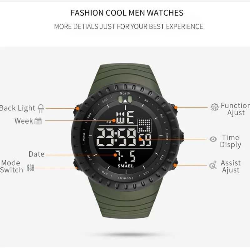Chronograph Electronic Wristwatches 1237 Brand sentimental specially Americana celebrate concentration Men's Digital Watches Luxury Waterproof Modern Clock Male Date LED 