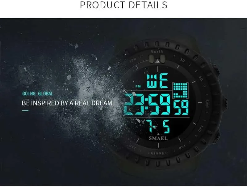 Chronograph Electronic Wristwatches 1237 Brand sentimental specially Americana celebrate concentration Men's Digital Watches Luxury Waterproof Modern Clock Male Date LED 