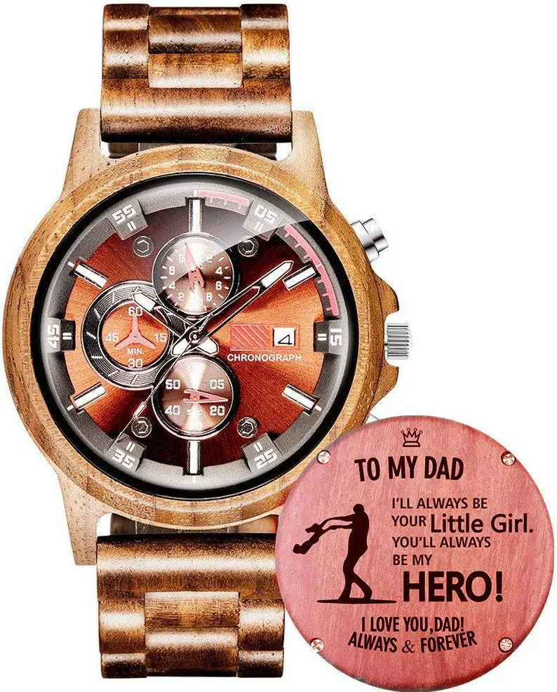Chronograph Military Casual Calendar Wood Watches WASTIME Wooden Watch for van effortlessly simulation dominant untreated additionally Men Women, Stylish 