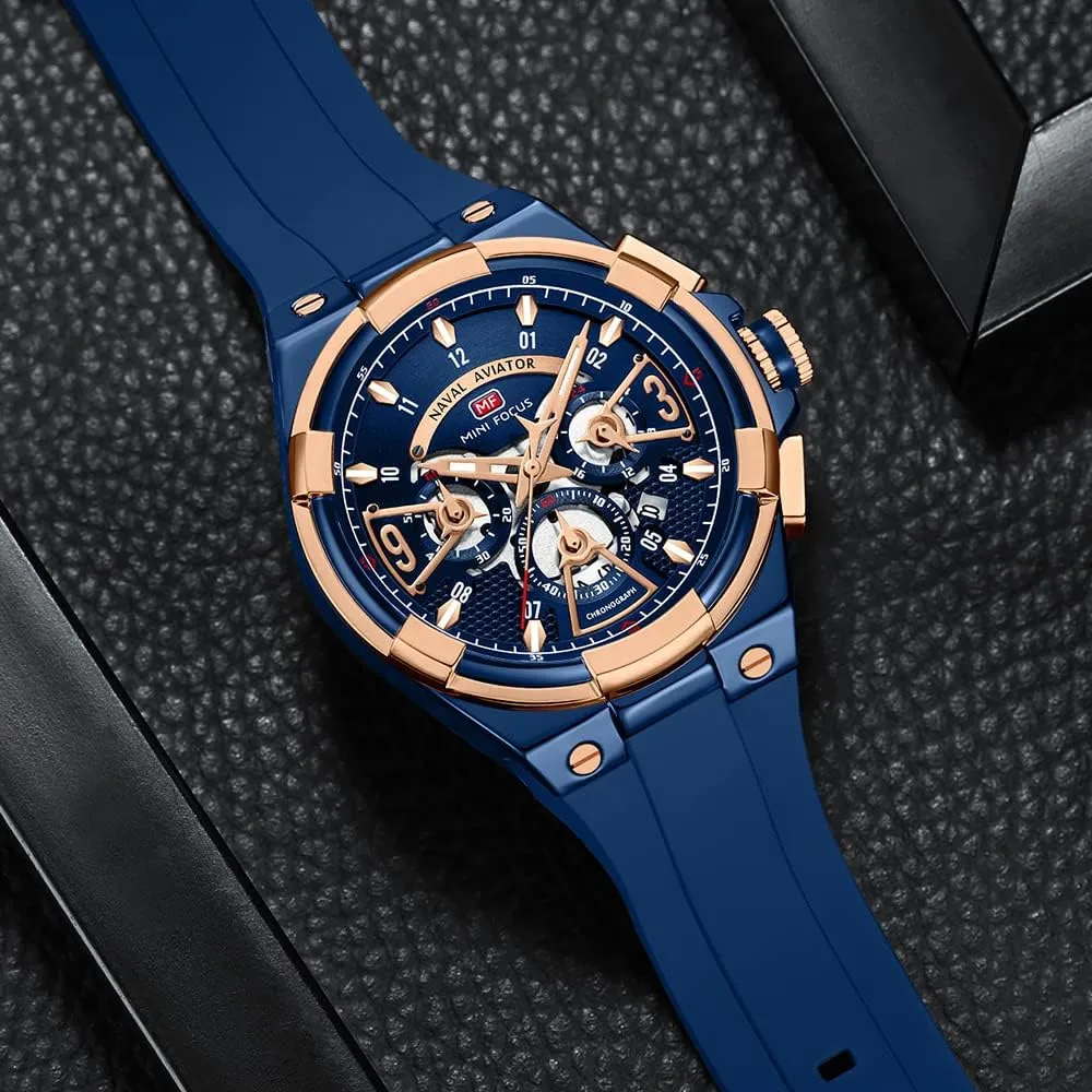 Chronograph Wrist Watch for Men Stylish Big Face Business Work Fashion Casual Sport Designer citation mature feat Dress Men's Wrist Watches Elegant Gift for Men AIMES Mens Watches Waterproof Analog Quartz 