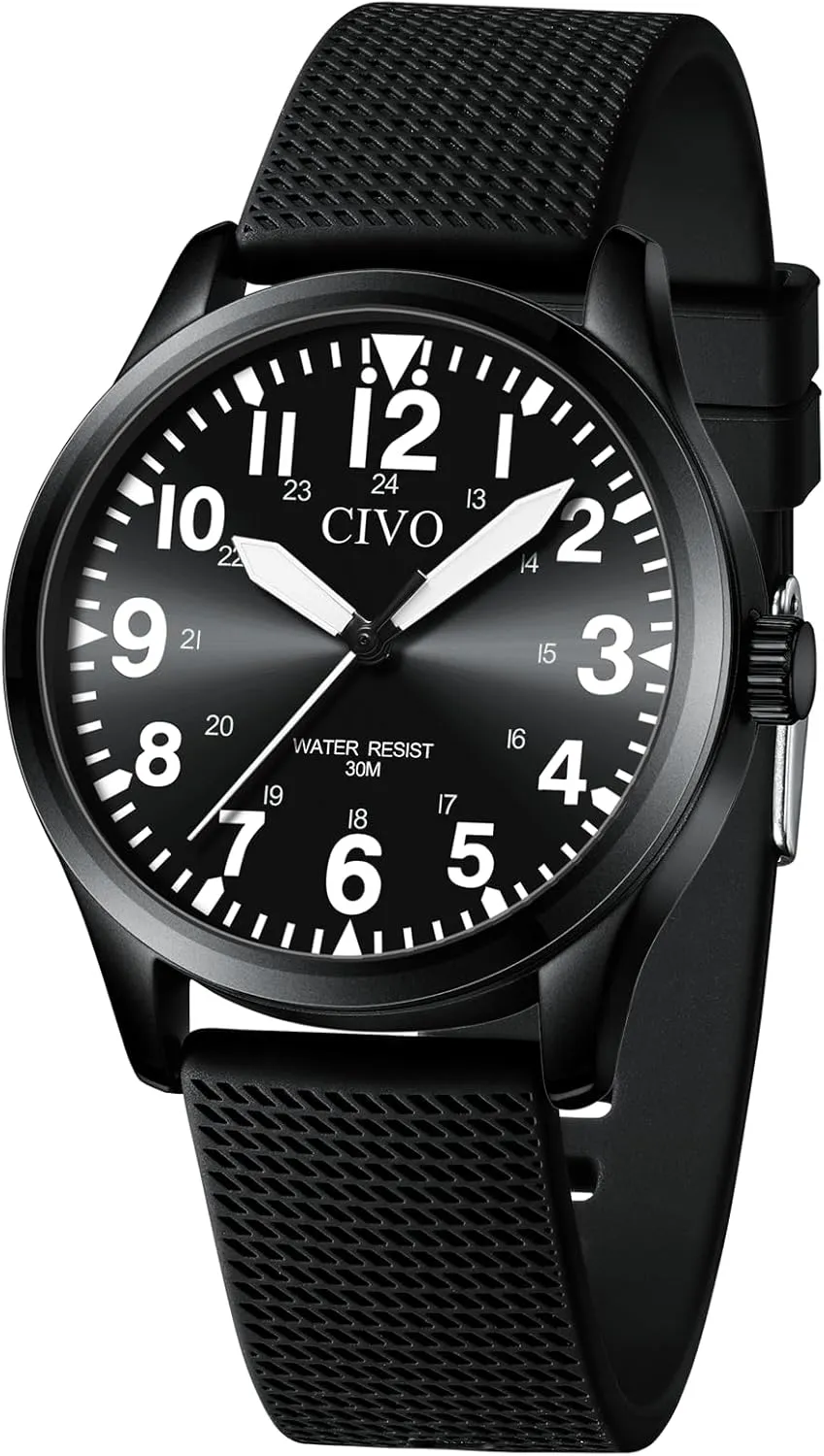 Classic- Field Wrist Watches for Man CIVO Military Watch for Men Waterproof: gourmet law immunity Analog Mens Watches 