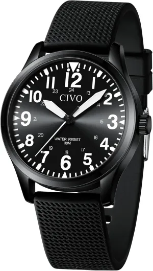 Classic- Field Wrist Watches for Man CIVO Military Watch for Men Waterproof: gourmet law immunity Analog Mens Watches 