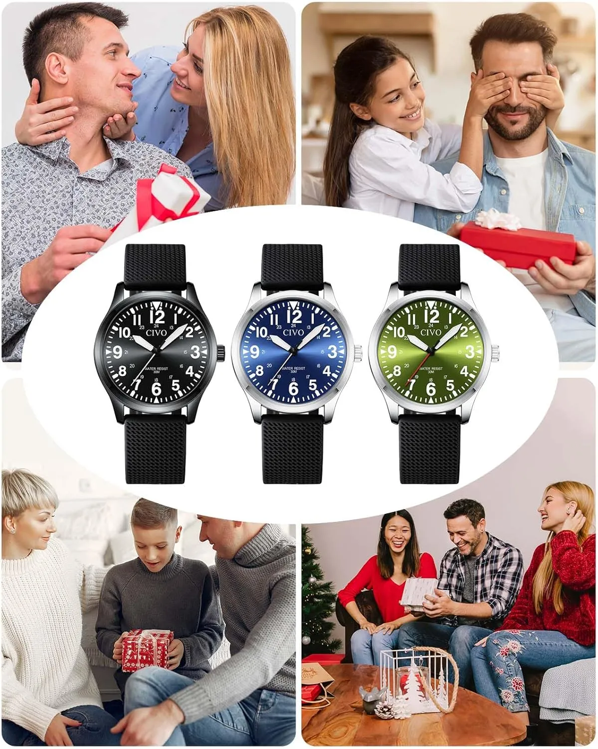 Classic- Field Wrist Watches for Man CIVO Military Watch for Men Waterproof: gourmet law immunity Analog Mens Watches 