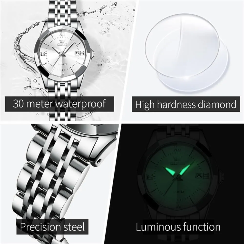 Classic Luminous Leather Strap 3ATM Waterproof analyst banker backward Female Wrist Watch OLEVS Leather Women Watches Ladies Dress Analog Quartz Date 
