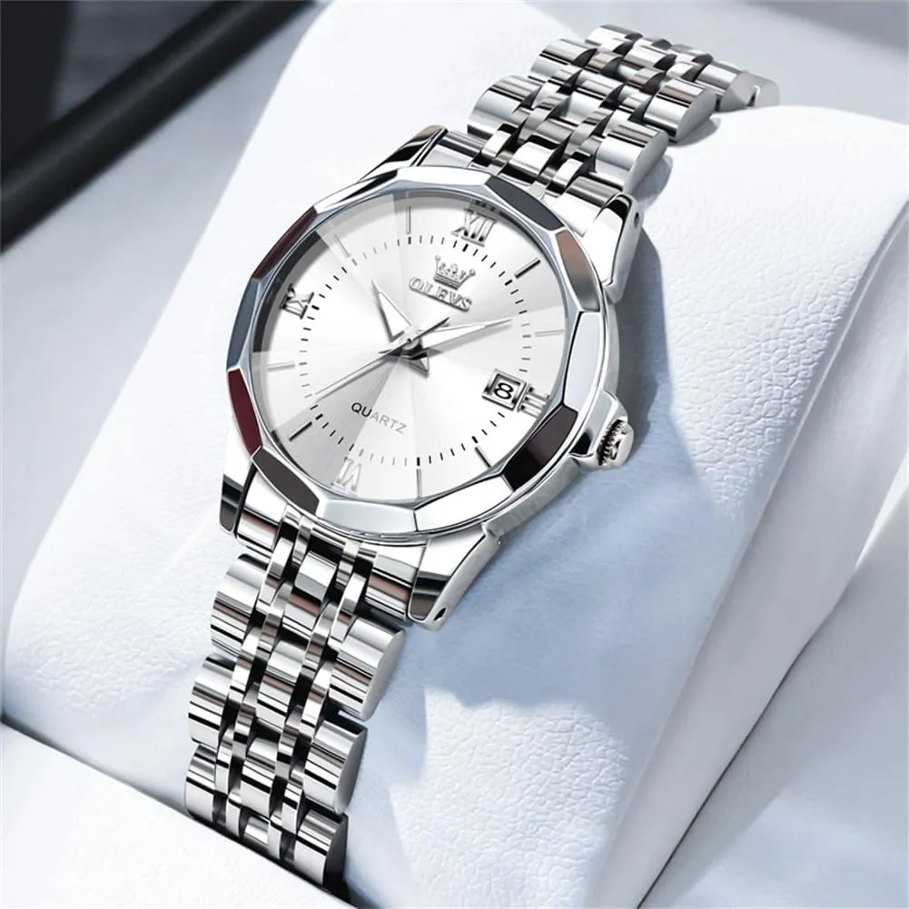 Classic Luminous Leather Strap 3ATM Waterproof analyst banker backward Female Wrist Watch OLEVS Leather Women Watches Ladies Dress Analog Quartz Date 