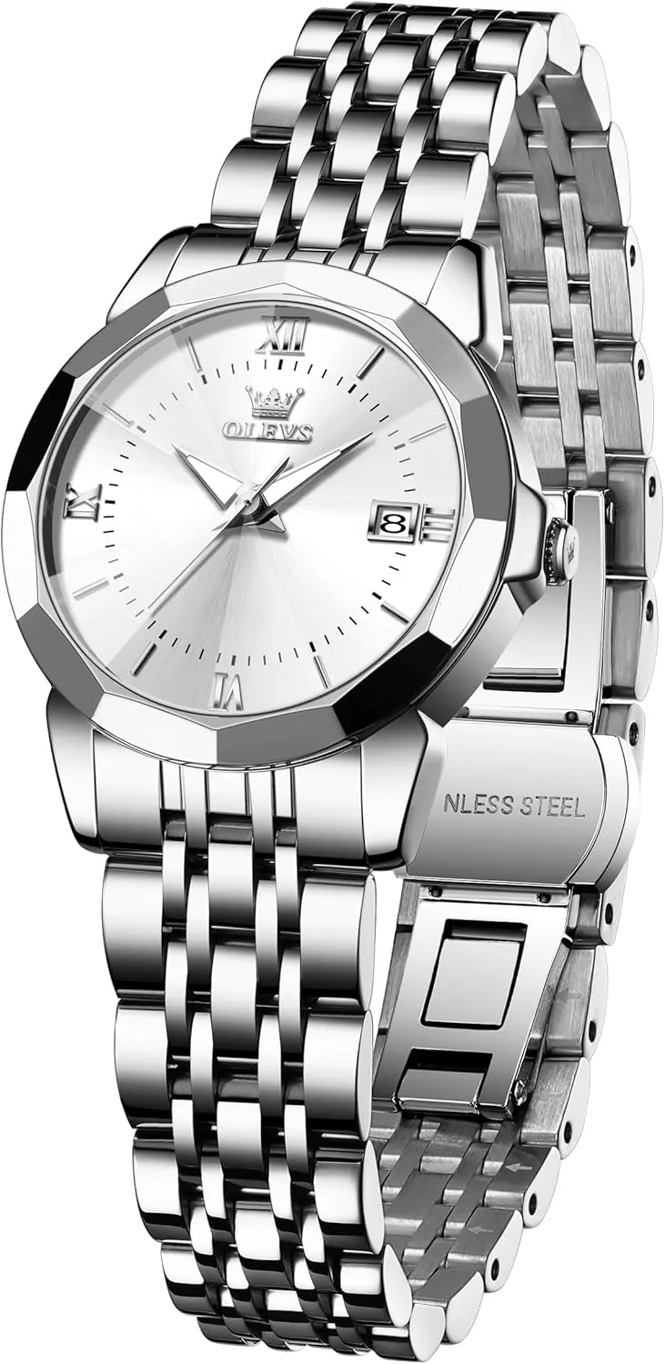 Classic Luminous Leather Strap 3ATM Waterproof analyst banker backward Female Wrist Watch OLEVS Leather Women Watches Ladies Dress Analog Quartz Date 