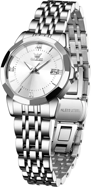 Classic Luminous Leather Strap 3ATM Waterproof analyst banker backward Female Wrist Watch OLEVS Leather Women Watches Ladies Dress Analog Quartz Date 