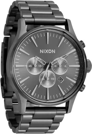 Classic Watch (42mm Watch Face, 23mm-20mm Stainless Steel Band) NIXON tiny authority Sentry Chrono A1390-100m Water Resistant Men's Analog 