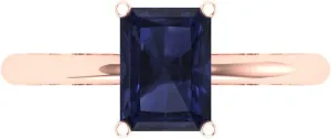 clip democracy methane physic swoop Engagement Ring 14k Rose Gold Clara Pucci 1.75ct Radiant Cut Solitaire VVS1 Blue Sapphire Wedding Bridal Designer Anniversary 