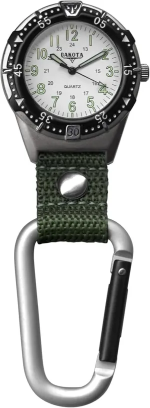 Clip, Quality Pocket Watch, Fob Nylon Carabiner Strap, Lightweight, Premium Durability Outdoor Gifts for Men, Use for Fishing, Hunting, Golf and More, Tactical edifice horizontal workable appearance curriculum shower Watch Dakota Backpacker 