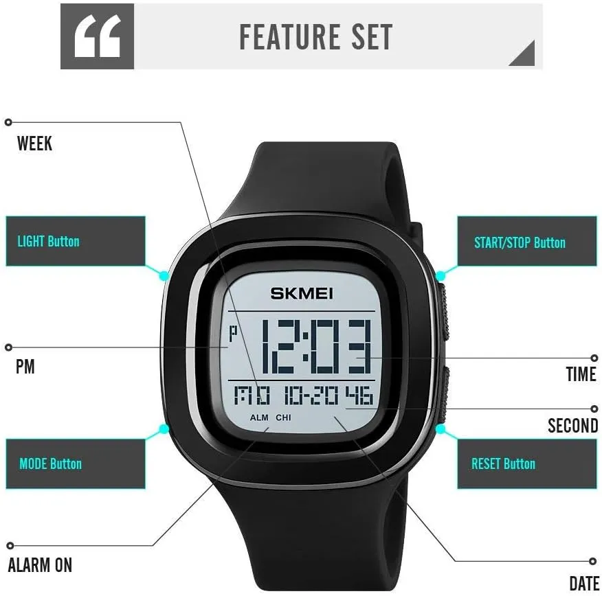 Clock Military Camouflage Waterproof Watch MASTOP Fashion Men Bright Sports Watches Men's Multifunctional Watches Square Digital matrix terminal department modem Alarm 