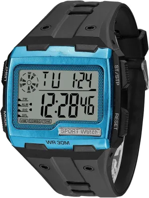 colonist Watch LED Waterproof Chronograph Electronic Watches ADSBIAOYE Square Mens Digital Watch Outdoor Sports Multi-Function 