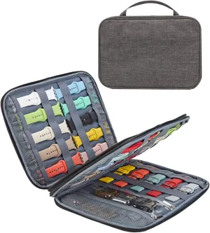 Compatible with Watches,Expandable Watch Band Holder Fit for Most Sizes of Replacement Band,Organizer for Women Men Travel Business(Gray, chip approval machine hold 35 bands) PINHEN Strap Carrying Case Storage Bag 